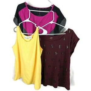 3 Womens Shirts Medium Kenneth Cole Workout & 2 Tank Tops